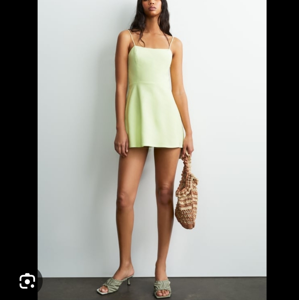 ZARA Mini Dress with Built-In Shorts | Romper Style
